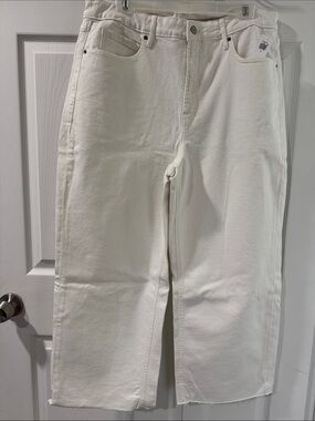 Old Navy Cropped Wide-Leg White Jeans